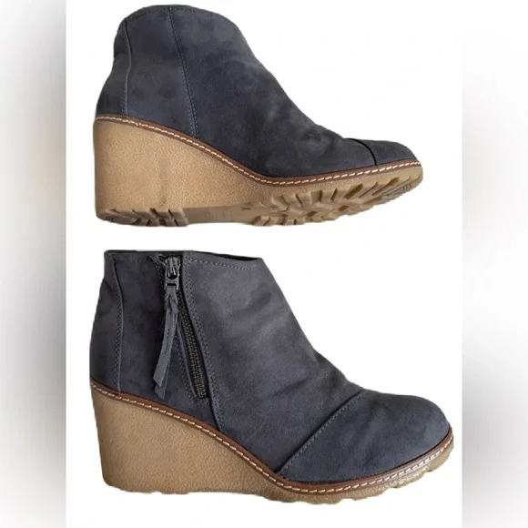 TOMS Gray Clare Wedge Boot Size 8 - Picture 4 of 8